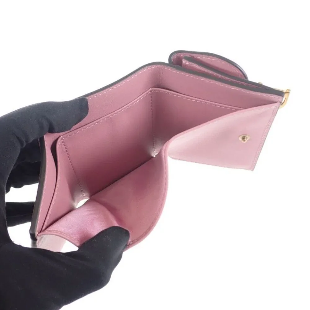 Christian Dior Saddle Compact Wallet S5653 Cceh Trifold Wallet Goatskin Lavender